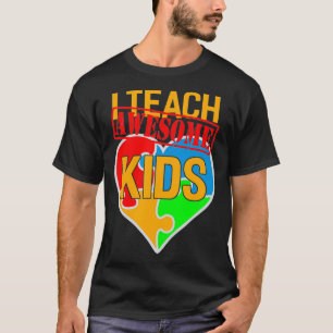 Camiseta Enseño a increíbles niños educando al autismo en e