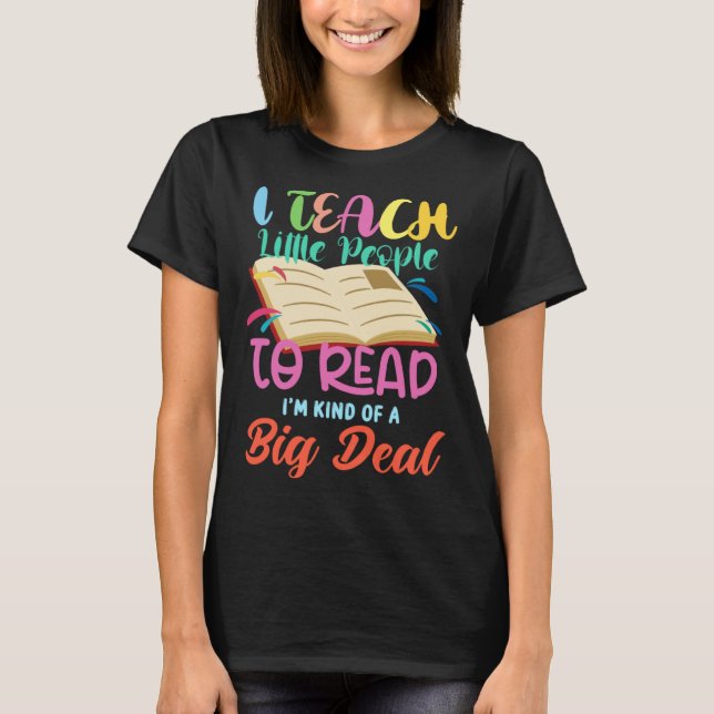 Camiseta Enseño a la gente a leer libro gran trato libro le (Anverso)