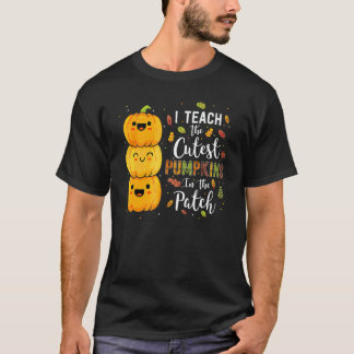 Camiseta Enseño a las calabazas más lindas Profesor de Pre