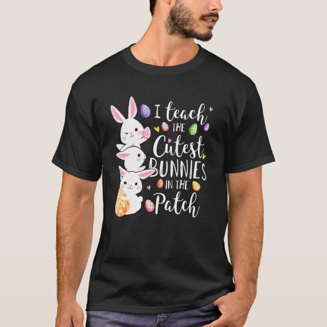 Camiseta Enseño A Los Bunnies Más Cuidados En El Día De Pas (Anverso)
