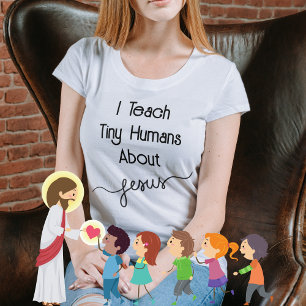 Camiseta Enseño a los humanos pequeños acerca de la Iglesia