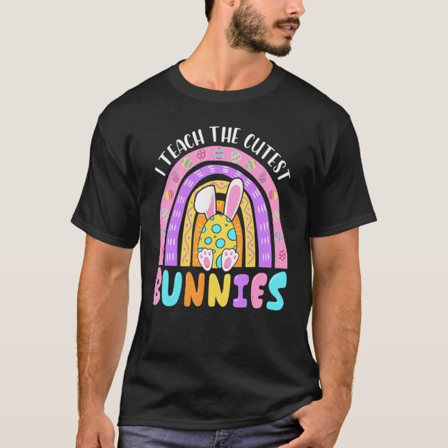 Camiseta Enseño A Los Más Cuidadosos Bunnies A La Maestra E (Anverso)