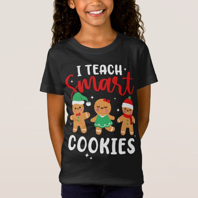 Camiseta Enseño a los Navidades de Gingerbread con Cookies  (Anverso)