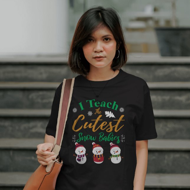 Camiseta Enseño A Los Navidades De Nieve Más Cuidadosos (Subido por el creador)