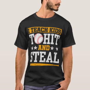 Camiseta Enseño a los niños a batear y robar Entrenador de