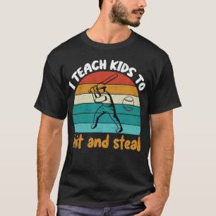 Camiseta Enseño a los niños a golpear y robar divertido vin