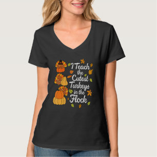 Camiseta Enseño A Los Pavos Más Cuidadosos En El Maestra De