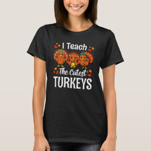 Camiseta Enseño A Los Pavos Más Cuidadosos Gracias