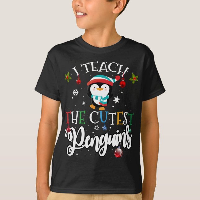 Camiseta Enseño a los pingüinos más guapos, a los Navidades (Anverso)