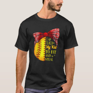 Camiseta Enseño A Mi Hijo A Golpear Y Robar Béisbol De Soft