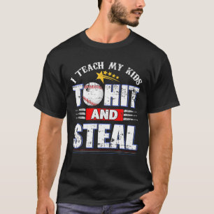 Camiseta Enseño A Mis Hijos A Golpear Y Robar Béisbol - Sof