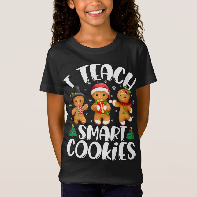 Camiseta Enseño a Navidades de cookies inteligentes Cute Gi (Anverso)