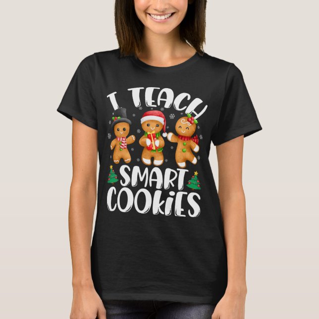 Camiseta Enseño a Navidades de cookies inteligentes Cute Gi (Anverso)
