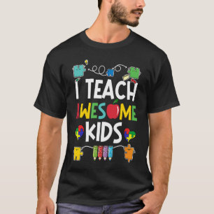 Camiseta Enseño a niños increíbles conciencia del autismo p
