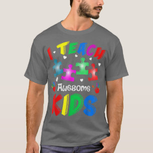 Camiseta Enseño a niños increíbles enseñanza del puzzle del