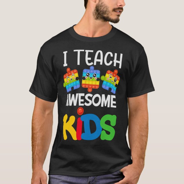 Camiseta Enseño a niños increíbles rompe piezas de arte con (Anverso)
