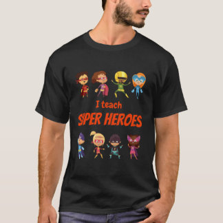 Camiseta Enseño a superhéroes - profesor de historieta