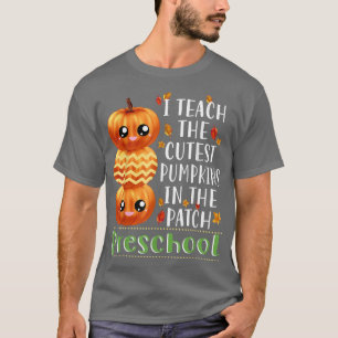 Camiseta Enseño Calabazas Cutest En Parche De Halloween Pre