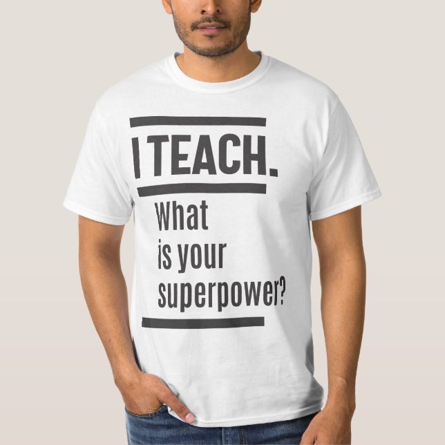 Camiseta Enseño. ¿Cuál es su superpoder? (Anverso)