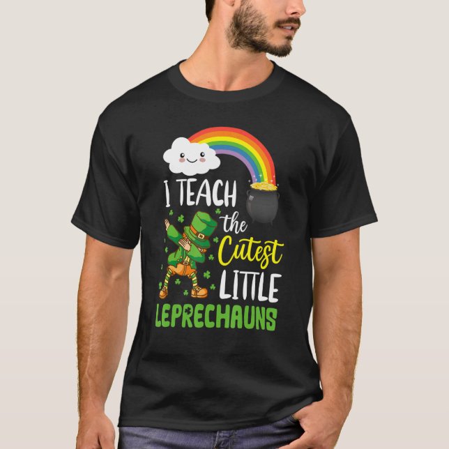 Camiseta Enseño El Más Cuidadoso Shamr Verde De Leprechauns (Anverso)