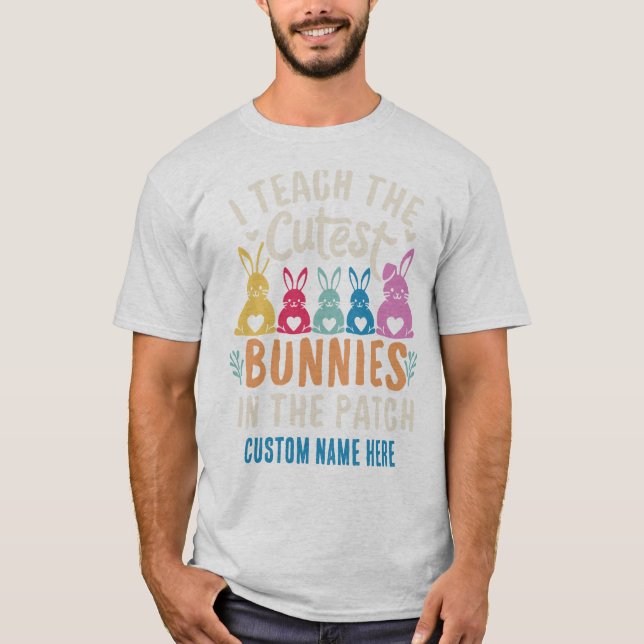 Camiseta Enseño El Tee Personalizado De Los Bunnies Más Cui (Anverso)