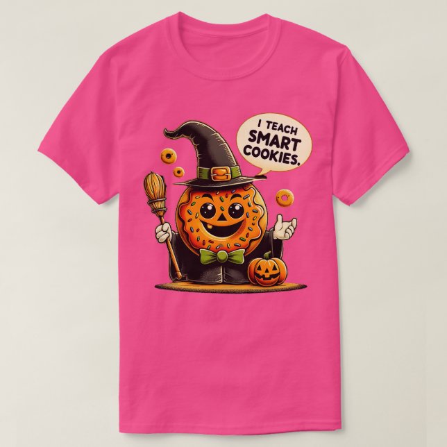 Camiseta Enseño galletas inteligentes a profesor Halloween (Diseño del anverso)