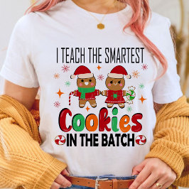Camiseta Enseño galletas más inteligentes. Navidades docent