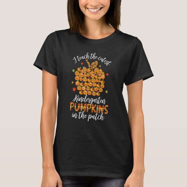 Camiseta Enseño La Calabaza De Jardín De Niños Más Cuidados (Anverso)