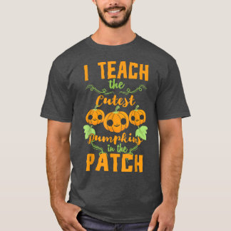 Camiseta Enseño La Calabaza Más Cuidadosa En El Parche Cute