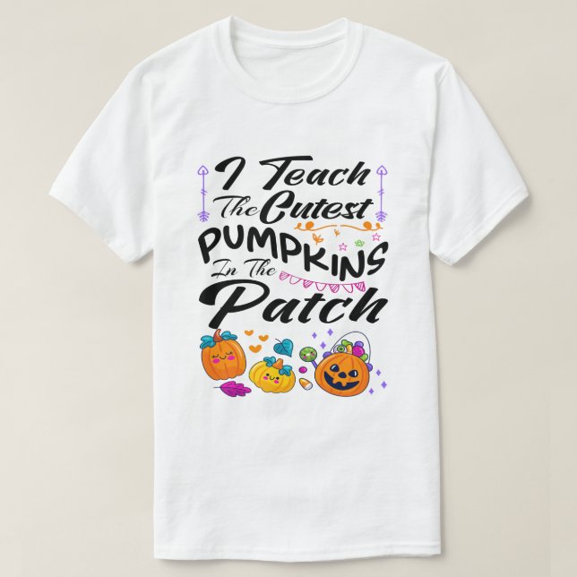 Camiseta Enseño las calabazas más bonitas en la Halloween d (Diseño del anverso)