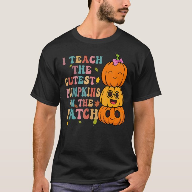 Camiseta Enseño Las Calabazas Más Cuidadosas En El Parche G (Anverso)