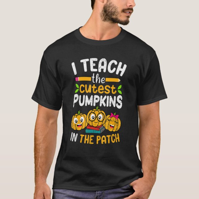 Camiseta Enseño Las Calabazas Más Cuidadosas En El Profesor (Anverso)