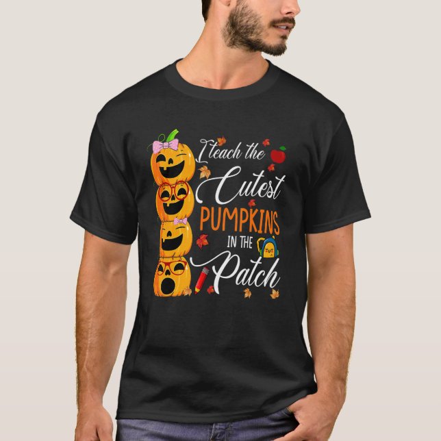 Camiseta Enseño Las Calabazas Más Cuidadosas En El Profesor (Anverso)