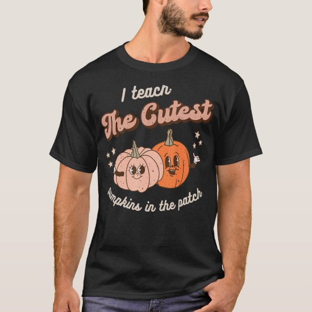 Camiseta Enseño Las Calabazas Más Cuidadosas En El Té Retro (Anverso)