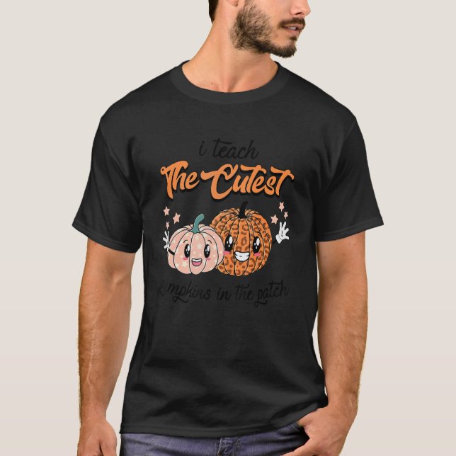 Camiseta Enseño Las Calabazas Más Cuidadosas En La Escuela  (Anverso)