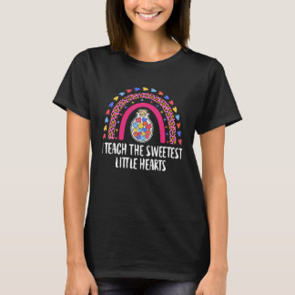 Camiseta Enseño los corazones más dulces 100 días de escuel