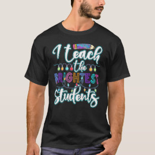 Camiseta Enseño Luces de Navidad a los Estudiantes Más Bril