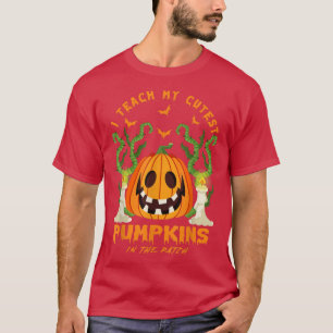 Camiseta Enseño Mis Calabazas Más Cuidadosas En La Hallowee