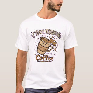 Camiseta Enseño, Por Lo Tanto Bebo Café - Profesor Divertid