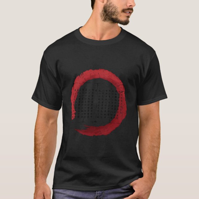 Camiseta Enso Zen Budismo Círculo Japonés Escribiendo Kanji (Anverso)