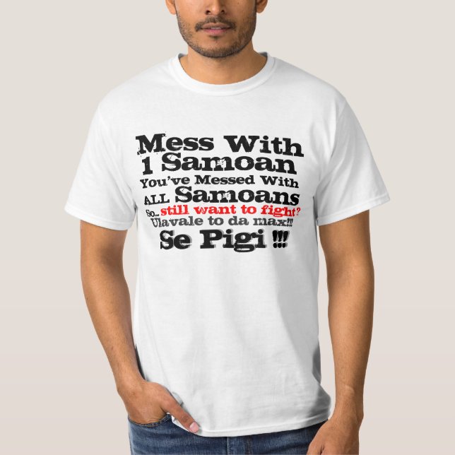 Camiseta Ensucie, con, 1, samoano, usted han ensuciado con, (Anverso)