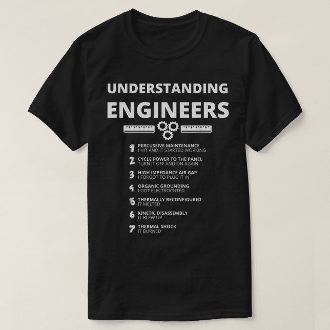 Camiseta Entendiendo a los ingenieros graciosos y sarcástic (Diseño del anverso)