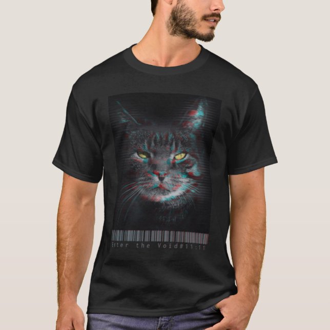 Camiseta Enter The Void Glitch Maine Coon Feline Aesthetic  (Anverso)