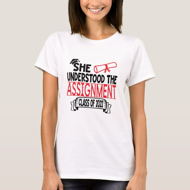 Camiseta Entiende La Graduación De La Asignación (Anverso)