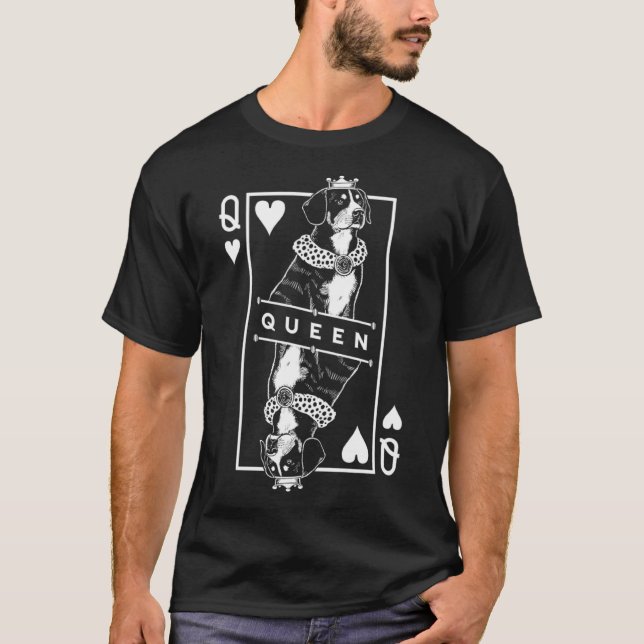Camiseta Entlebucher Mountain Dog Queen Of Hearts Pop (Anverso)