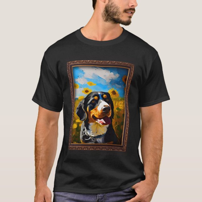 Camiseta Entlebucher Mountain Painting Sunflower Flower Mom (Anverso)