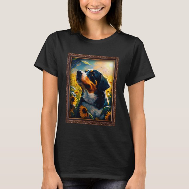 Camiseta Entlebucher Mountain Painting Sunflower Flower Mom (Anverso)