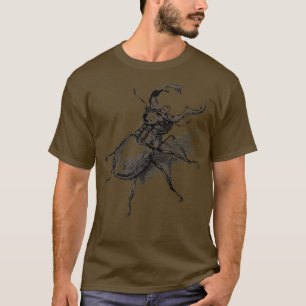 Camiseta entomología científica del escarabajo retro vintag