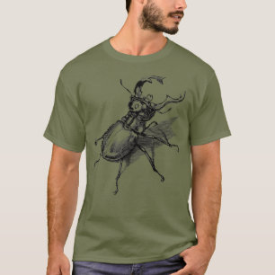 Camiseta entomología científica del escarabajo retro vintag
