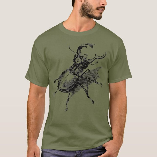Camiseta entomología científica del escarabajo retro vintag (Anverso)